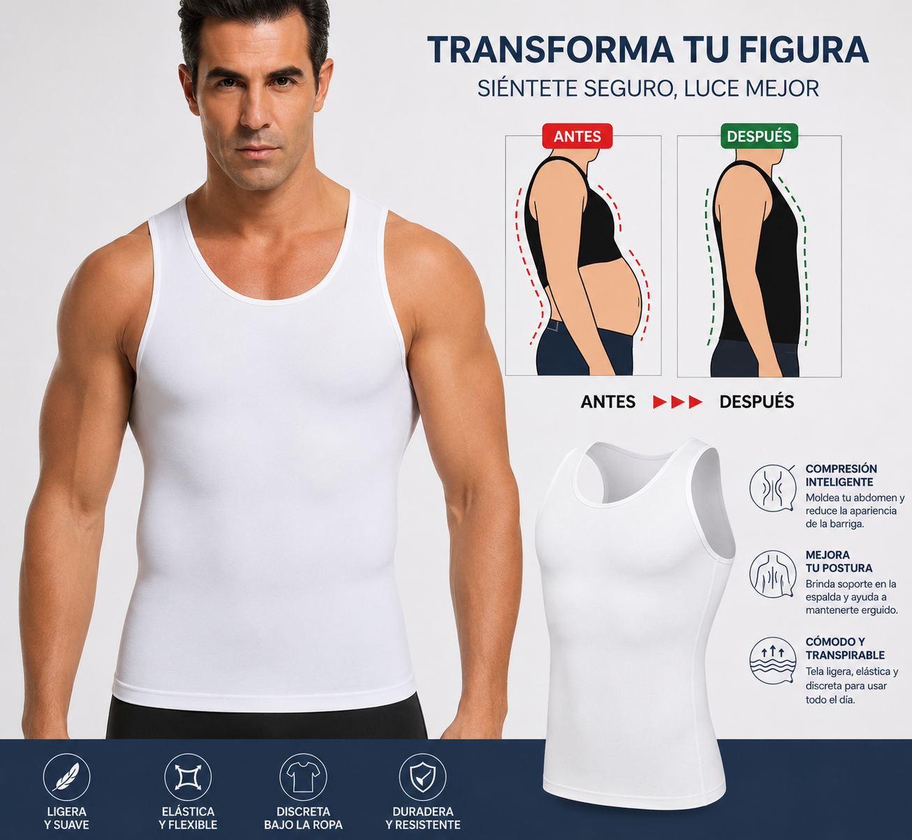 CAMISILLA DE COMPRESIÓN PREMIUM - PACK X3