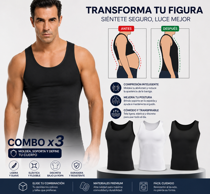 CAMISILLA DE COMPRESIÓN PREMIUM - PACK X3